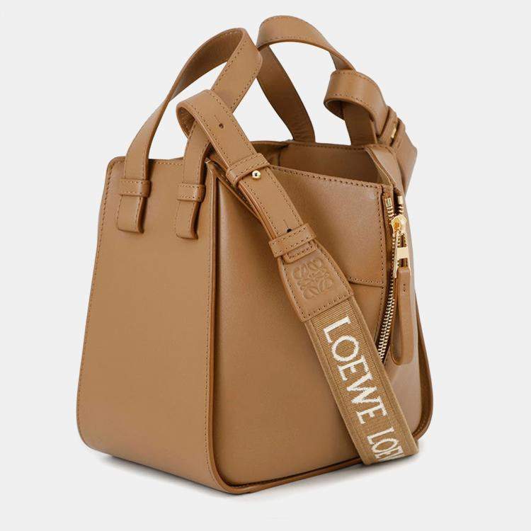 Pre Owned Loewe Hammock Oak Brown Calf Leather Size Compact