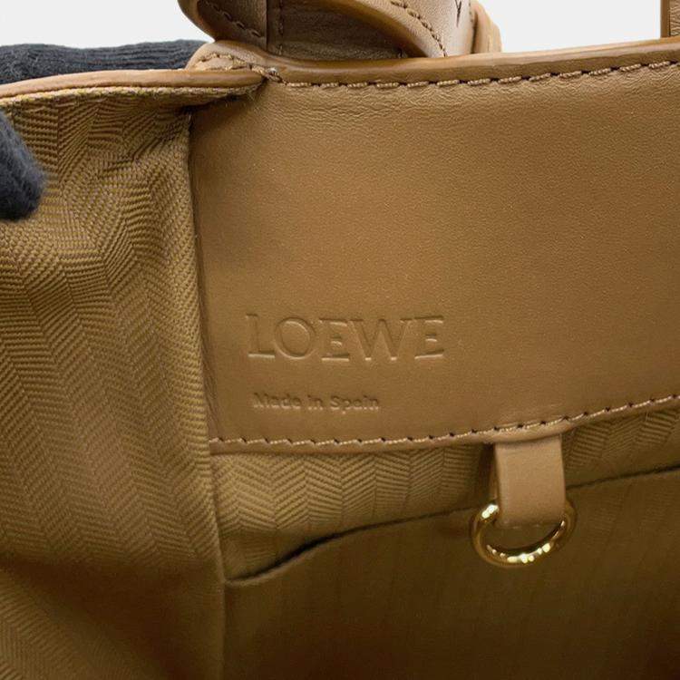 Pre Owned Loewe Hammock Oak Brown Calf Leather Size Compact
