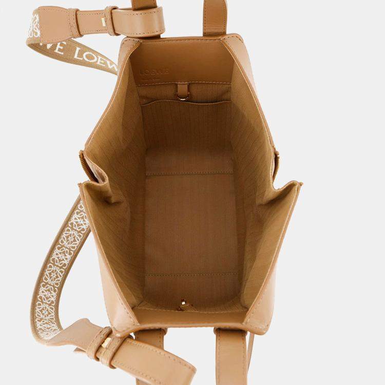 Pre Owned Loewe Hammock Oak Brown Calf Leather Size Compact