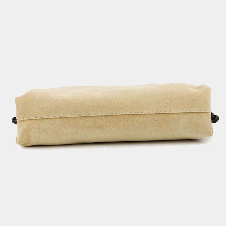 Pre Owned Loewe Flamenco Purse 2Way Shoulder Bag Beige Suede Size Large