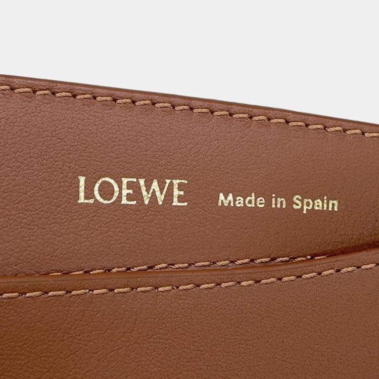 مملوكة مسبقًا Loewe Repeat Anagram Luna One Shoulder Bag Tan Canvas Leather