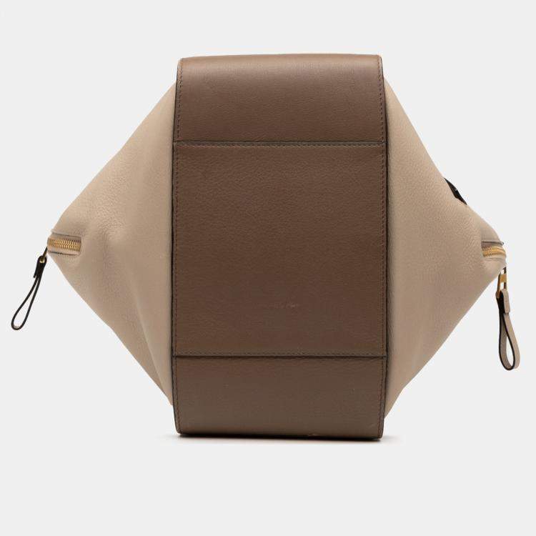 Pre Owned Loewe Brown Small Tricolor Soft Grained Calfskin Hammock Bag
