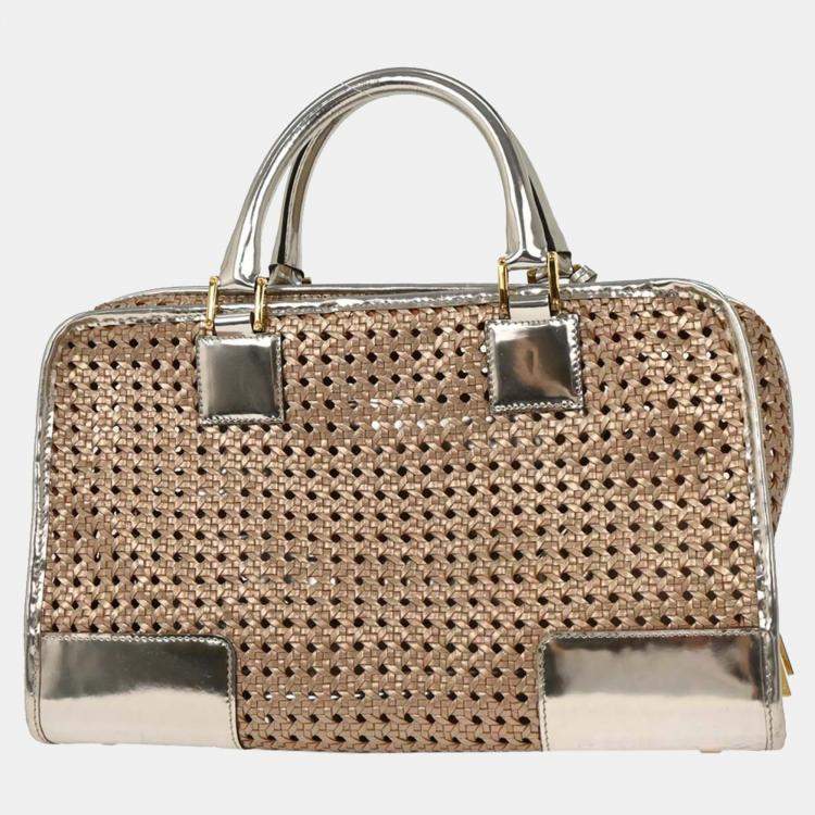 مملوكة مسبقًا Loewe Silver Leather Amazona 36 Handbag