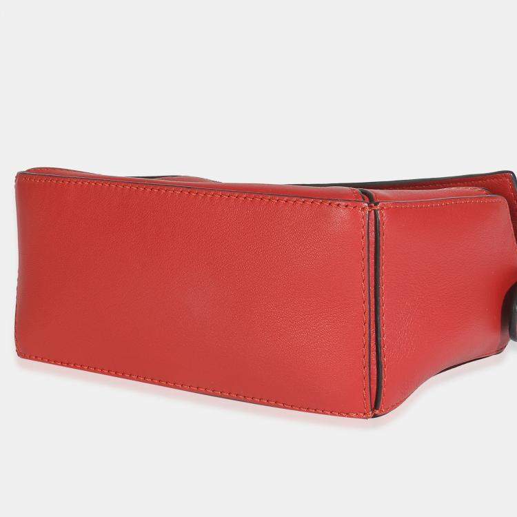 Pre Owned Loewe Scarlet Calfskin Mini Puzzle Bag