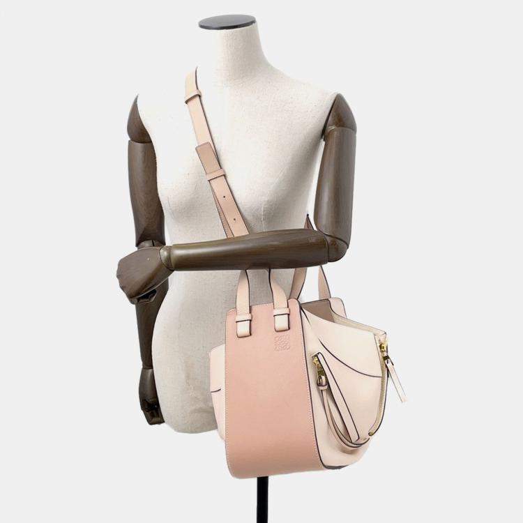 Pre Owned Loewe Hammock Light Pink/Jasmin Flower Leather Size Small