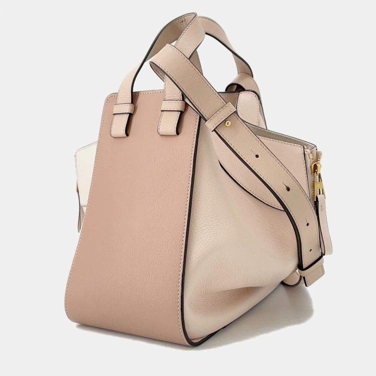 Pre Owned Loewe Hammock Light Pink/Jasmin Flower Leather Size Small