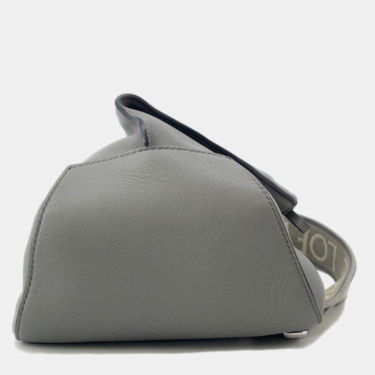Pre Owned Loewe Anton Sling Bag Gray Leather