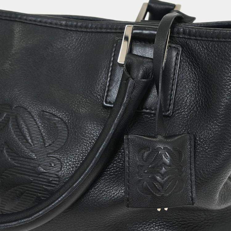 Pre Owned Loewe Black Fusta 30 Tote Bag