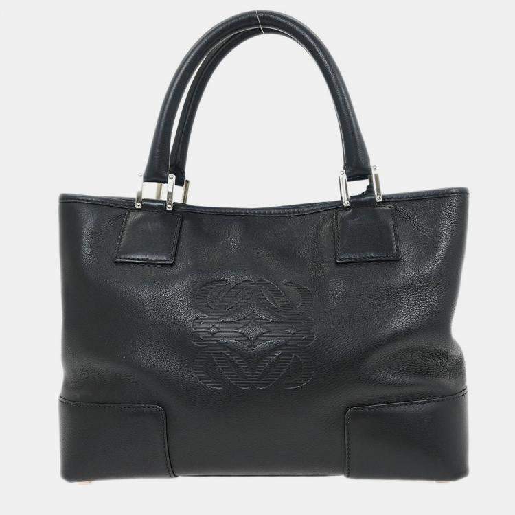 Pre Owned Loewe Black Fusta 30 Tote Bag