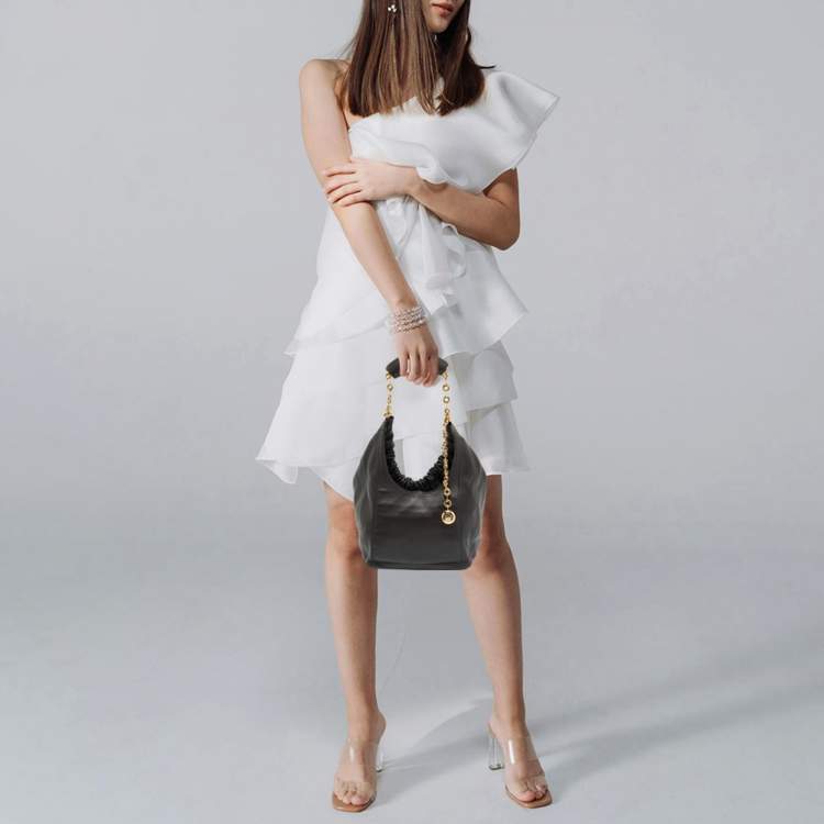 Pre Owned Loewe Squeeze Small Choco Brown Leather Shoulder Bag