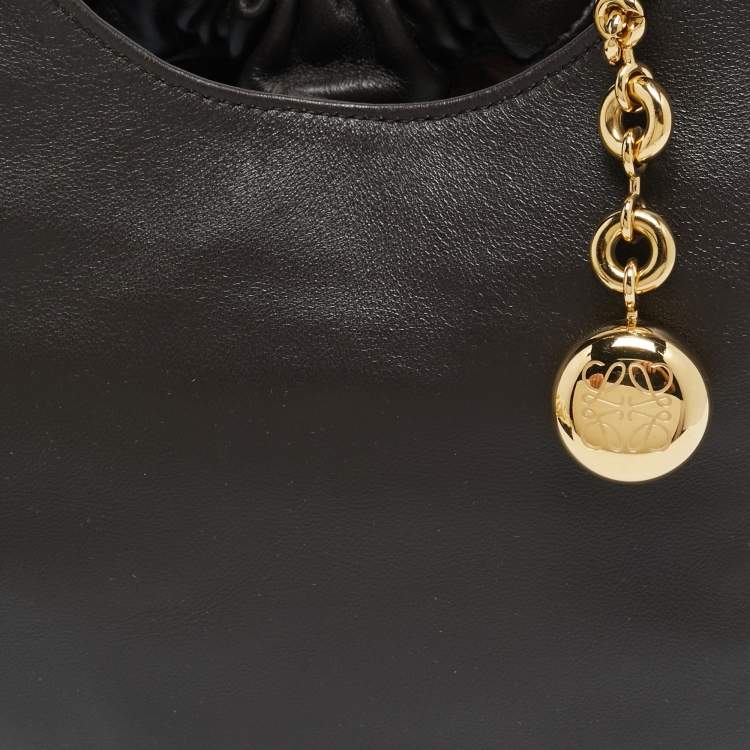 Pre Owned Loewe Squeeze Small Choco Brown Leather Shoulder Bag