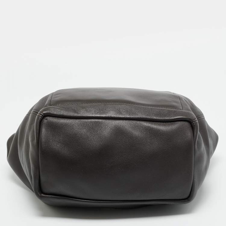 Pre Owned Loewe Squeeze Small Choco Brown Leather Shoulder Bag