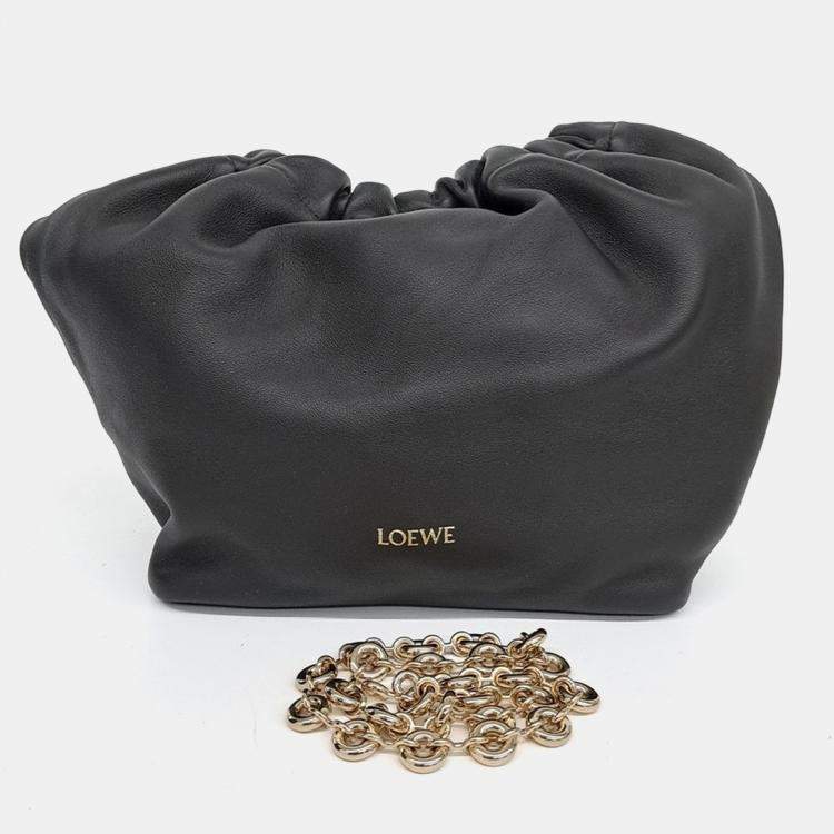 Pre Owned Loewe Brown Leather Squeeze Bag Small