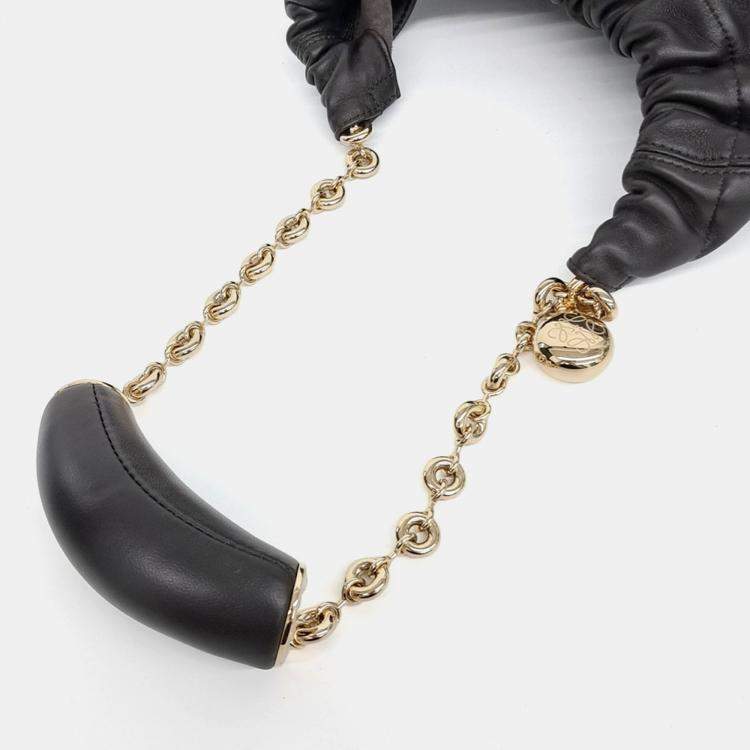 Pre Owned Loewe Brown Leather Squeeze Bag Small