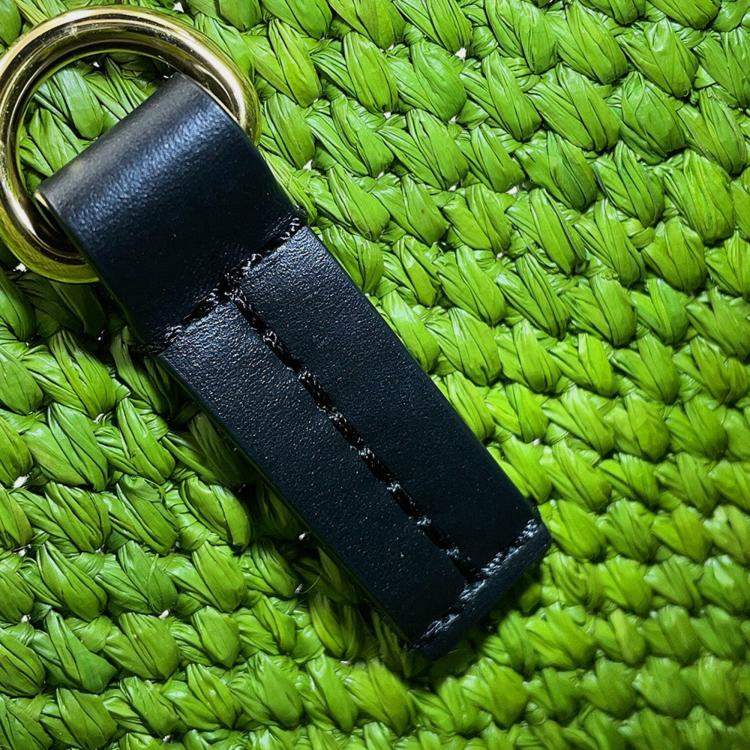 Pre Owned Loewe Font Tote Bag Green Raffia Leather Size Small