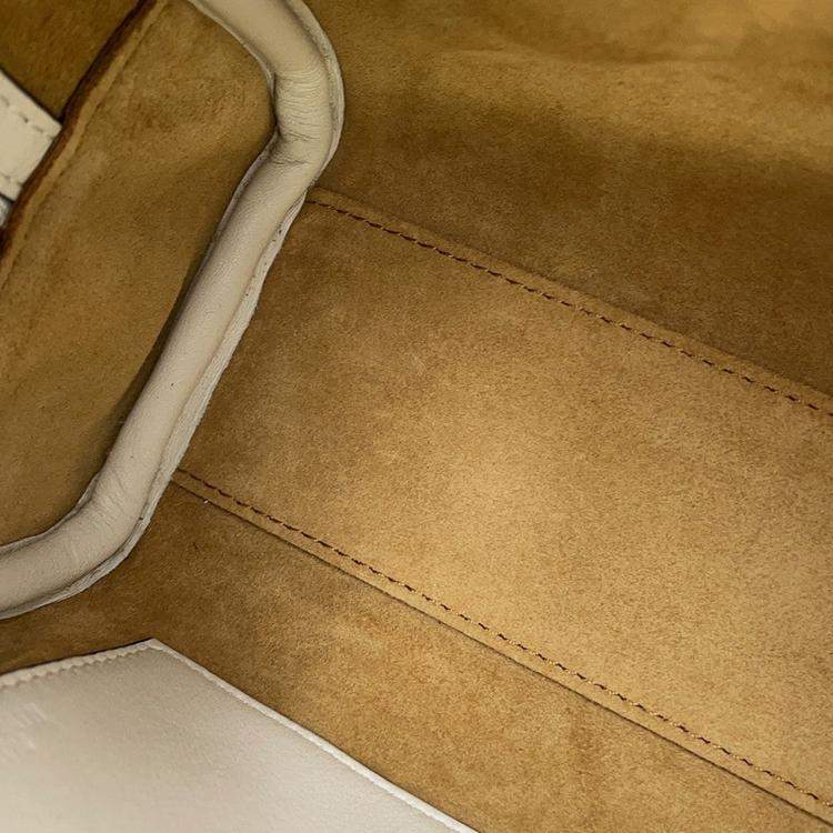 Pre Owned Loewe Amazona 16 Square Shoulder Bag Chinese Tanabata Limited Edition Collection White Calf Leather Size 16