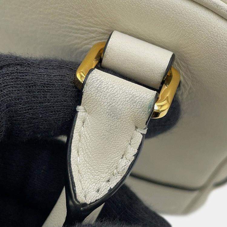 Pre Owned Loewe Amazona 16 Square Shoulder Bag Chinese Tanabata Limited Edition Collection White Calf Leather Size 16