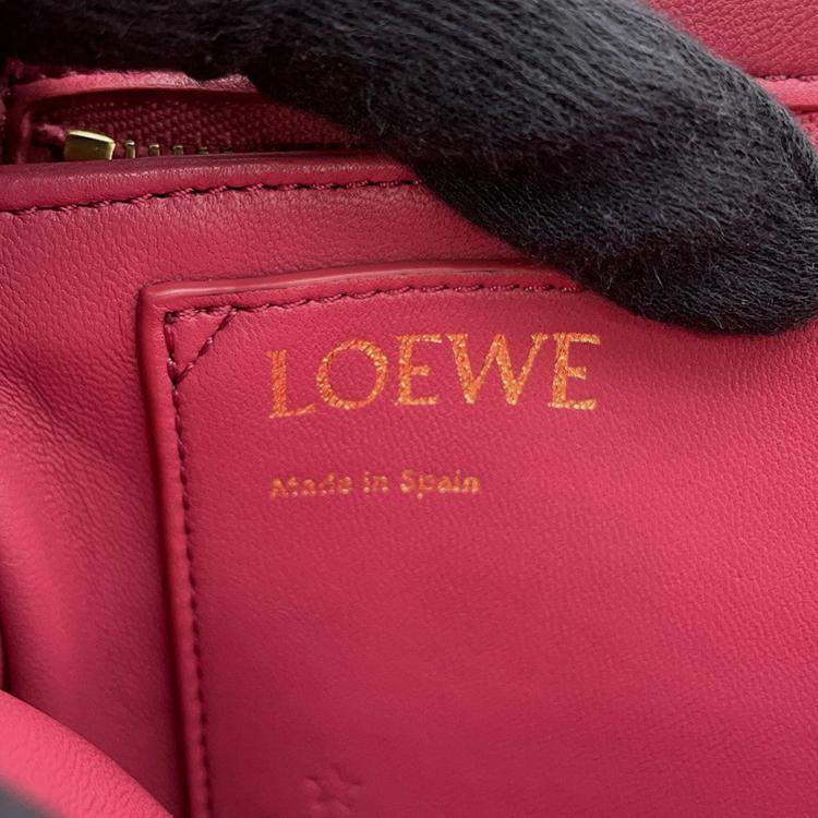 Pre Owned Loewe Puffer Goya Shoulder Bag Pink Lambskin