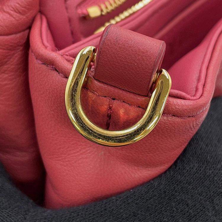 Pre Owned Loewe Puffer Goya Shoulder Bag Pink Lambskin