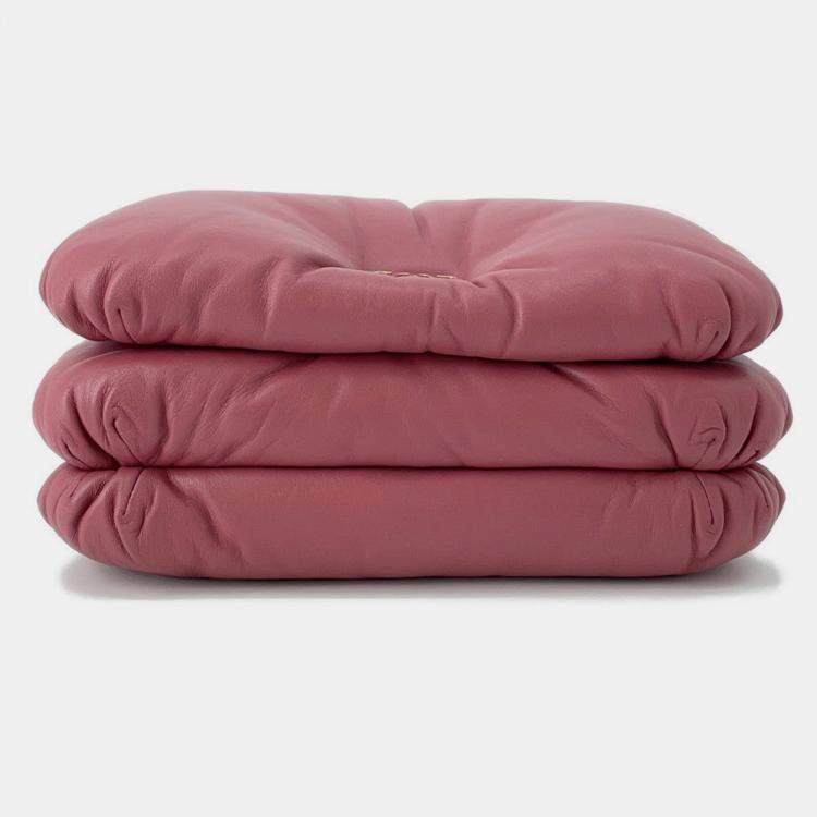 Pre Owned Loewe Puffer Goya Shoulder Bag Pink Lambskin