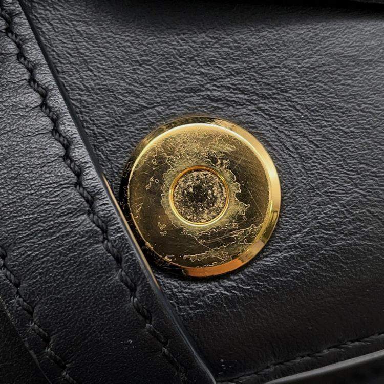 Pre Owned Loewe Gate Dual Shoulder Bag Black Leather Size Mini