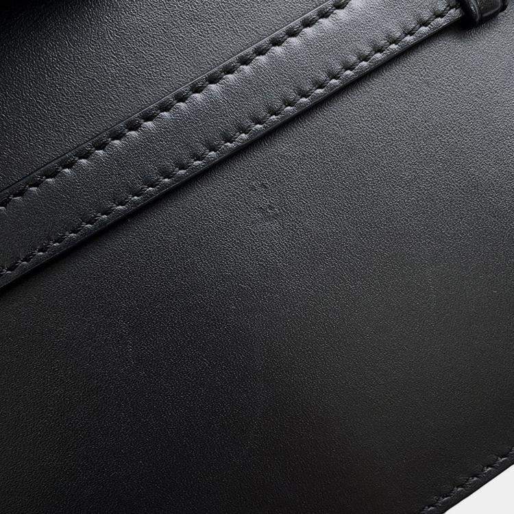 Pre Owned Loewe Gate Dual Shoulder Bag Black Leather Size Mini