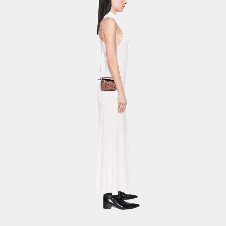 Pre Owned Loewe Brown Nano Calfskin Puzzle Satchel