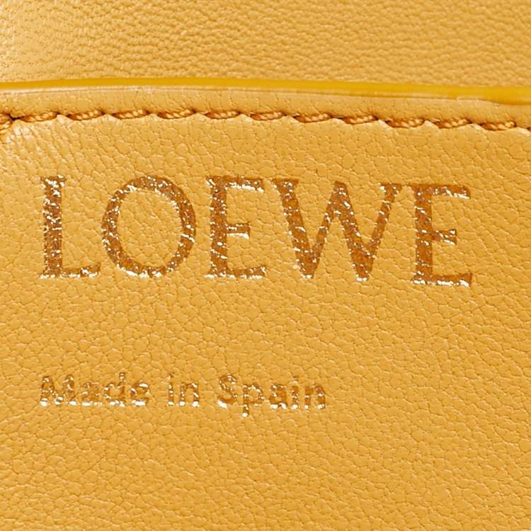 Pre Owned Loewe Puffer Goya Mustard Leather Shoulder Bag