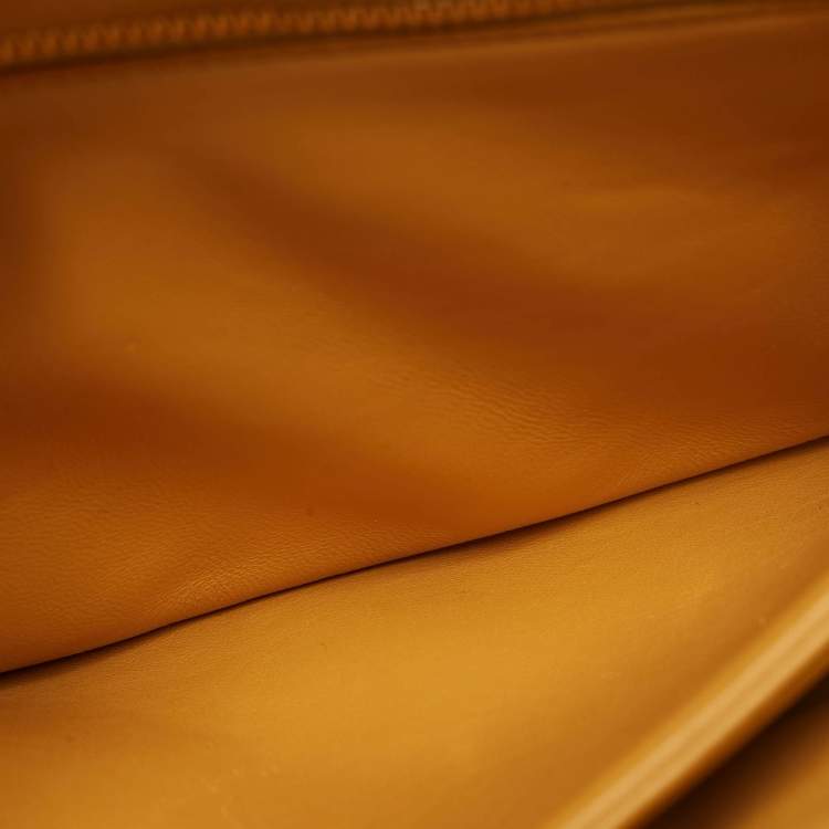 Pre Owned Loewe Puffer Goya Mustard Leather Shoulder Bag