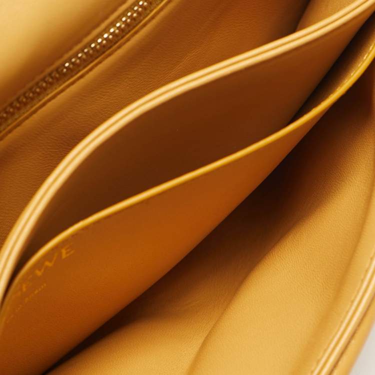 Pre Owned Loewe Puffer Goya Mustard Leather Shoulder Bag