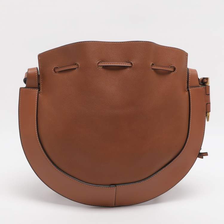Pre Owned Loewe Horseshoe Brown Leather Shoulder Bag