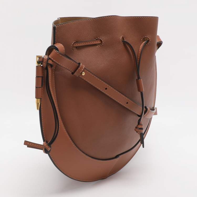 Pre Owned Loewe Horseshoe Brown Leather Shoulder Bag