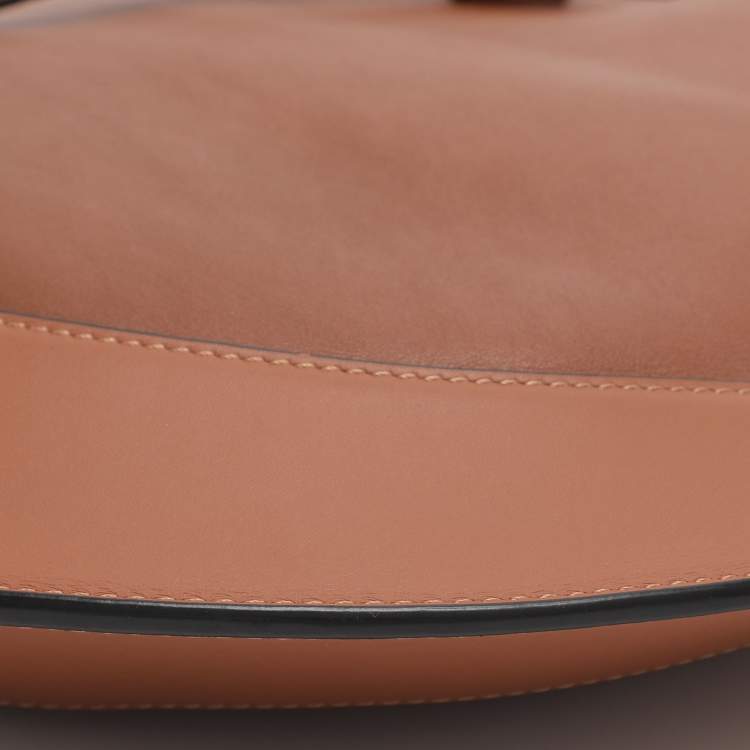 Pre Owned Loewe Horseshoe Brown Leather Shoulder Bag