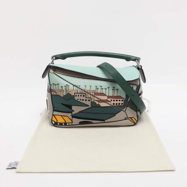 Pre Owned Loewe Puzzle 10 Ken Price Re-edition Multicolor Leather Shoulder Bag