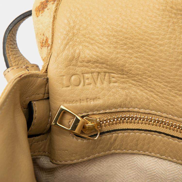 Pre Owned Loewe Brown Suede Tapestry Flamenco Knot Crossbody