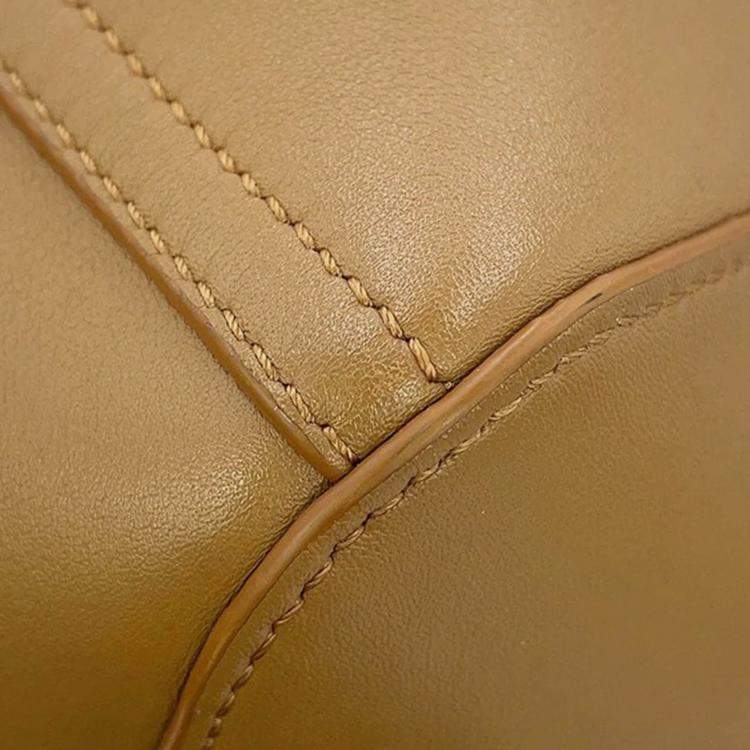 Pre Owned Loewe Pebble Bucket Bag Oak Smooth Calf Leather Size Medium