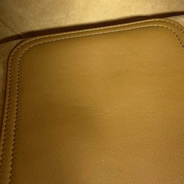 Pre Owned Loewe Pebble Bucket Bag Oak Smooth Calf Leather Size Medium