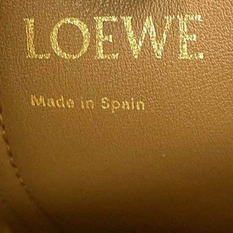 Pre Owned Loewe Pebble Bucket Bag Oak Smooth Calf Leather Size Medium