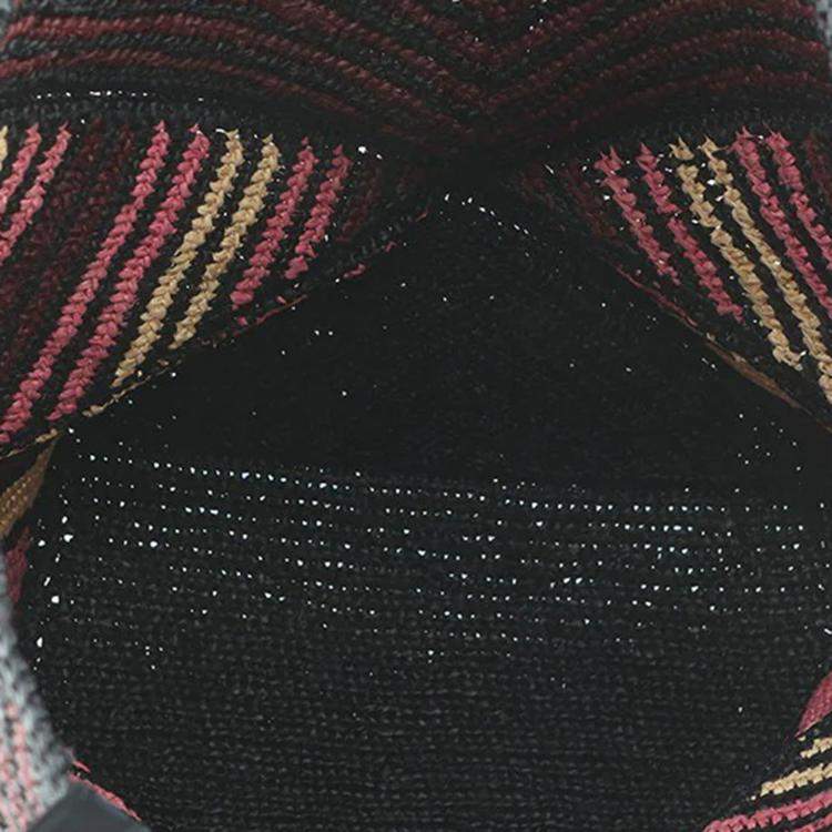 Pre Owned Loewe Paula Ibiza Puzzle Fold Tote Burgundy/Pink/Beige/Black Raffia Leather Size Medium