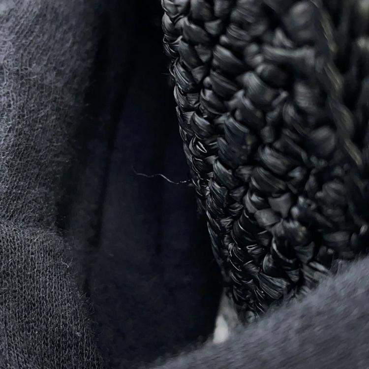 Pre Owned Loewe Paula Ibiza Puzzle Fold Tote Burgundy/Pink/Beige/Black Raffia Leather Size Medium