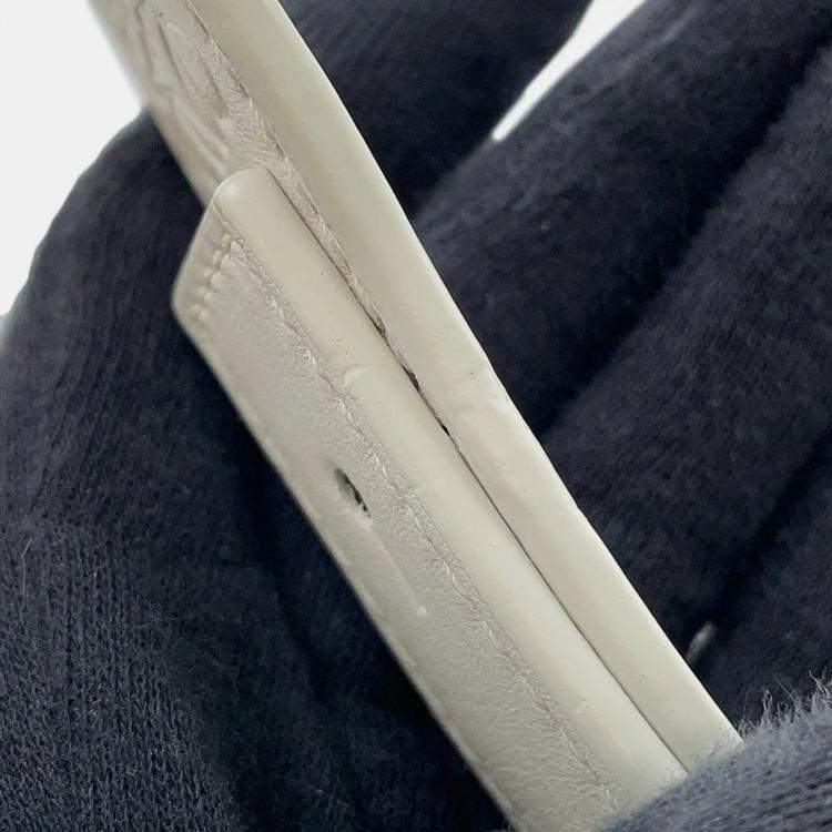 Pre Owned Loewe Hammock Compact White Glaze Satin Calf Leather