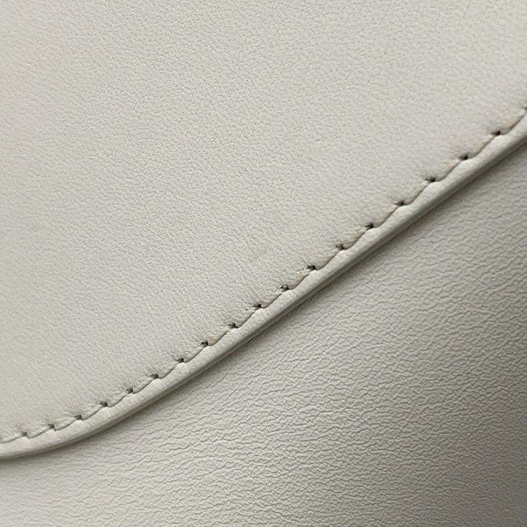 Pre Owned Loewe Hammock Compact White Glaze Satin Calf Leather
