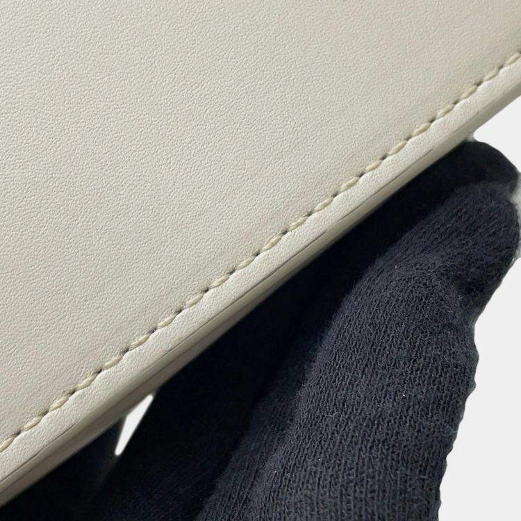 Pre Owned Loewe Hammock Compact White Glaze Satin Calf Leather