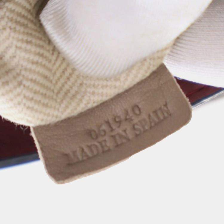 Pre Owned Loewe Red Mini Bicolor Calfskin Puzzle Satchel