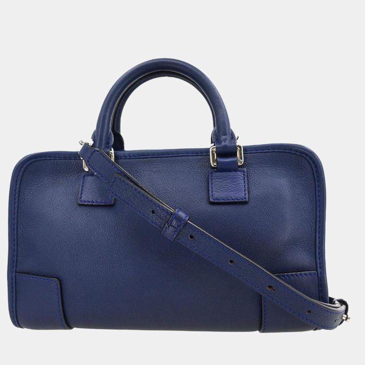 مملوكة مسبقًا Loewe Amazona 23 Navy Calfskin Leather Top Handle Bag