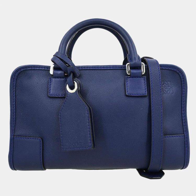 مملوكة مسبقًا Loewe Amazona 23 Navy Calfskin Leather Top Handle Bag