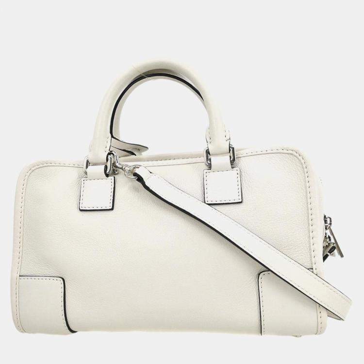 مملوكة مسبقًا Loewe Amazona 23 White Calfskin Leather Top Handle Bag