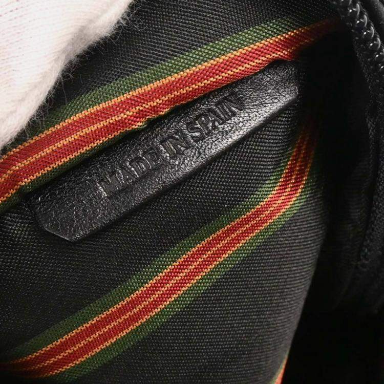 Pre Owned Loewe Amazona 40 Black Calfskin Leather Top Handle Bag