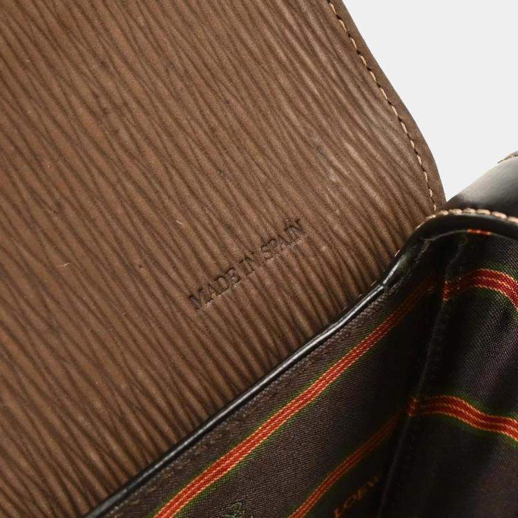 Pre Owned Loewe Velazquez Black Brown Leather Top Handle Bag