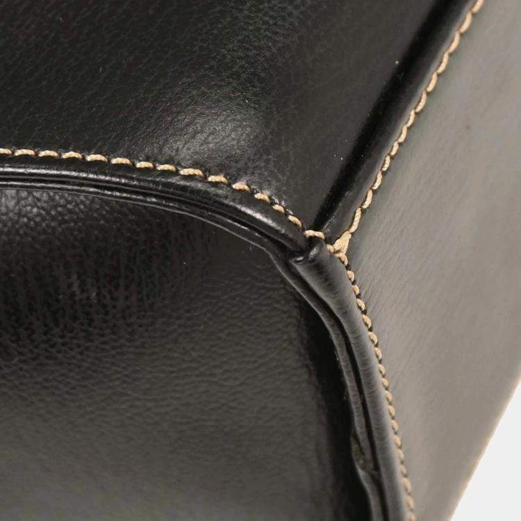 Pre Owned Loewe Velazquez Black Brown Leather Top Handle Bag